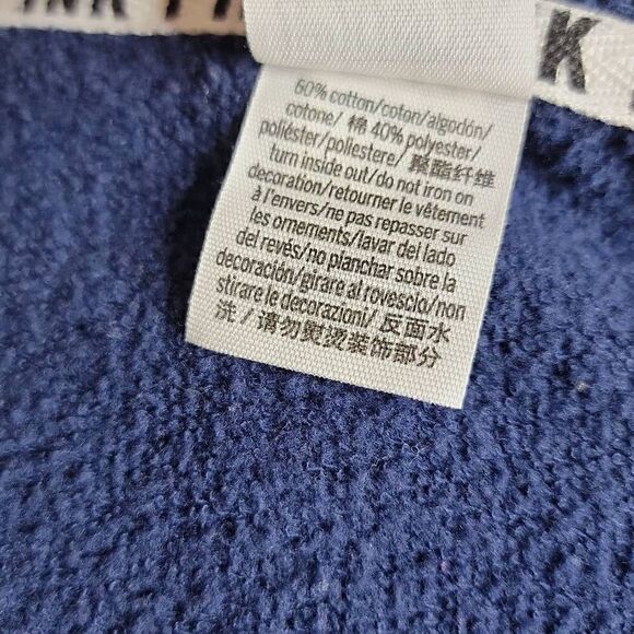 PINK Victoria's Secret Side Snap Full Zip Hoodie Jacket Navy Blue Small - Picture 5 of 15